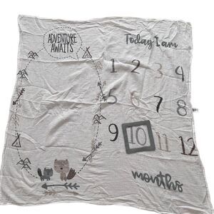Ferber Organic Muslin Adventure Awaits Monthly Milestones Blanket EUC